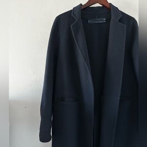 Zara Navy Ankle Length Coat